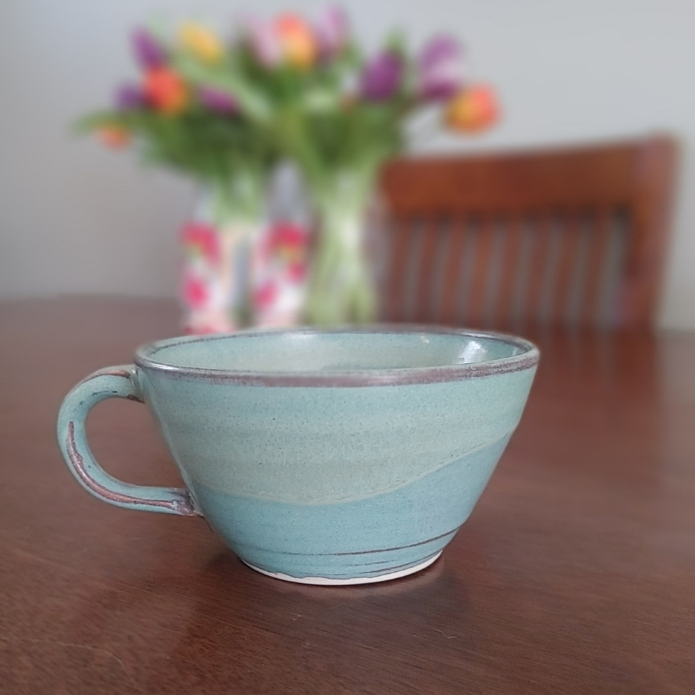 Handcrafted Teal Ceramic Mug